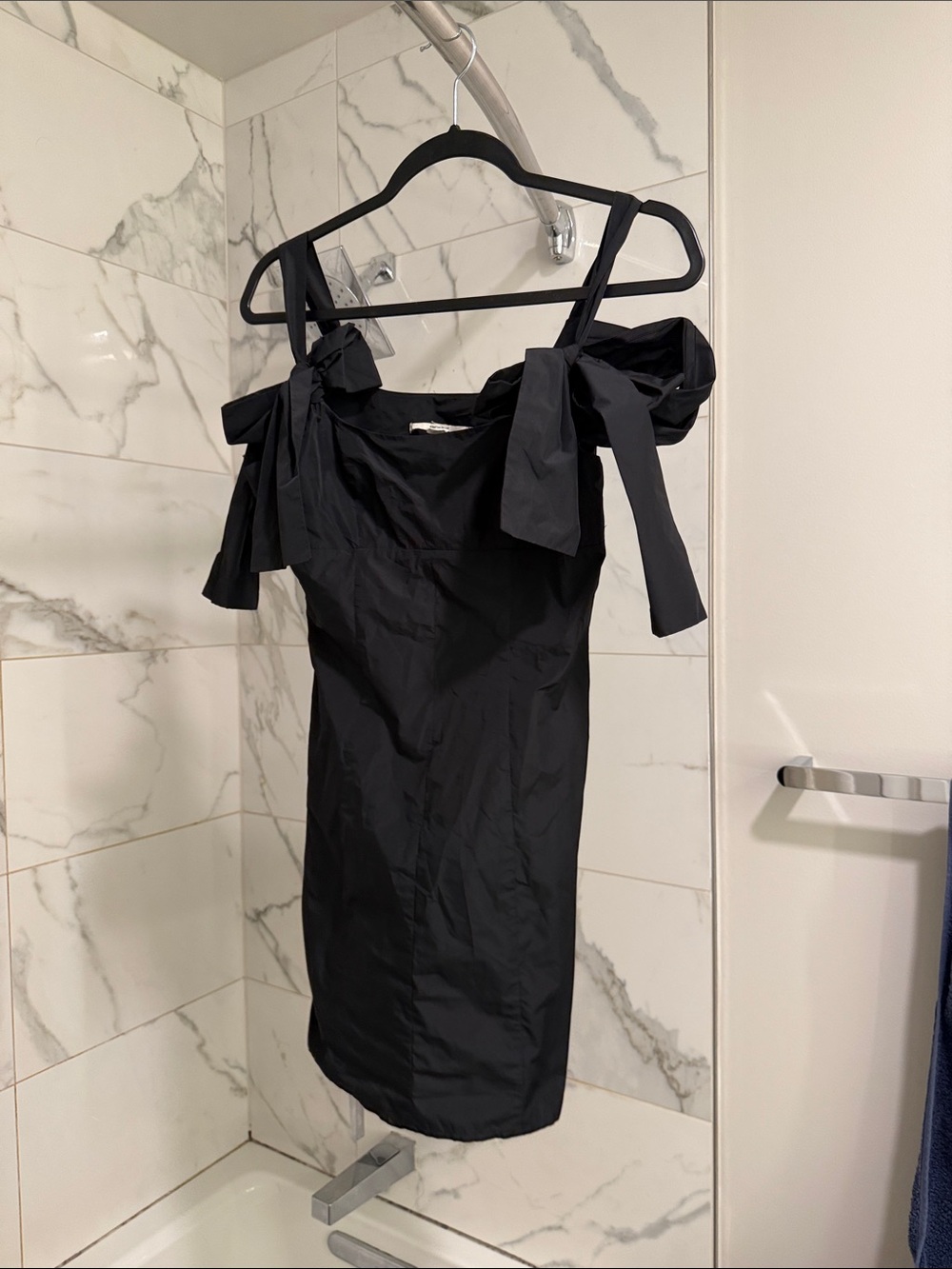Urban outfitters Black Mini Dress with Bow Shoulder Straps - Picture 3 of 4